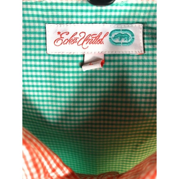 Ecko Unltd Men's Large Short Sleeve Button Up Multicolor Cotton Causal Shirt A10 - Picture 2 of 4